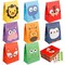 24 Pieces Animal Party Favor Gift Bags, Kids Goodie Bags for Birthday Party, Paper Candy Treat Bags Small Gift Wrap Bags for Jungle Safari Theme Party Baby Shower Supplies